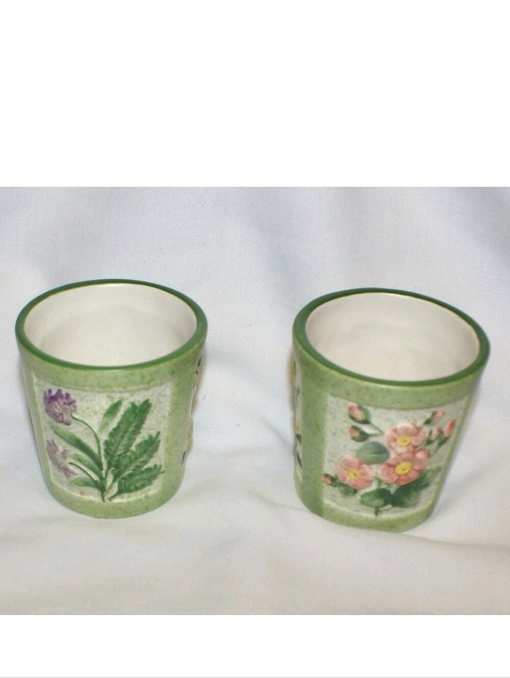 2 Yankee Candle Votive Tealite Candle Holders Flower Panels Spring Easter